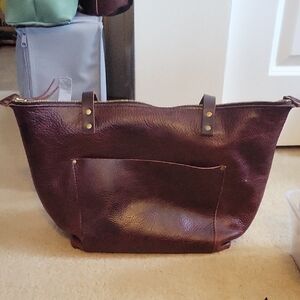 Portland Leather Goods Large Zipper Tote - Oxblood